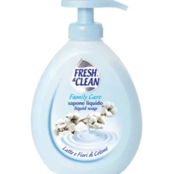FRESH & CLEAN SAPONE LIQUIDO LATTE e FIORI DI COTONE CON EROGATORE 300 ML