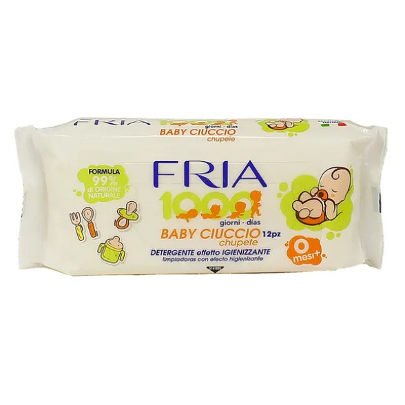 FRIA BABY CIUCCIO 12 SALVIETTE AZIONE IGIENIZZANTE BIBERON - CIUCCI - TETTARELLE 0+MESI