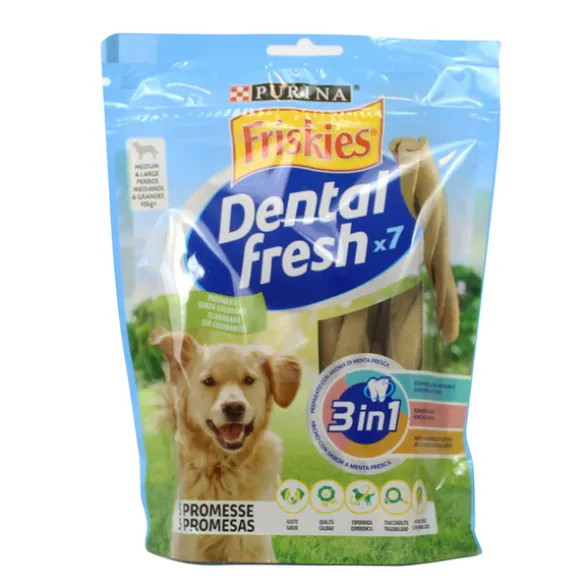 FRISKIES CANE SNACK DENTAL FRESH BUSTA 180 grammi MEDIUM / LARGE CLIP STRIP