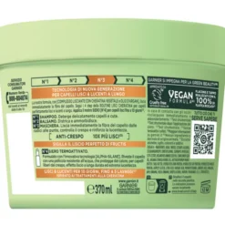 FRUCTIS MASCHERA CAPELLI LISCI CHERATINA N°3 CAPELLI CRESPI, SECCHI E SPENTI VASO 370 ML