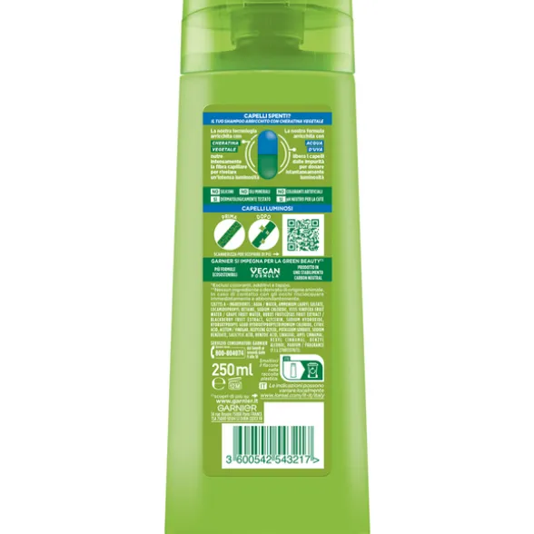 FRUCTIS SHAMPOO ILLUMINANTE PULITI E BRILLANTI PER CAPELLI SPENTI 250 ML