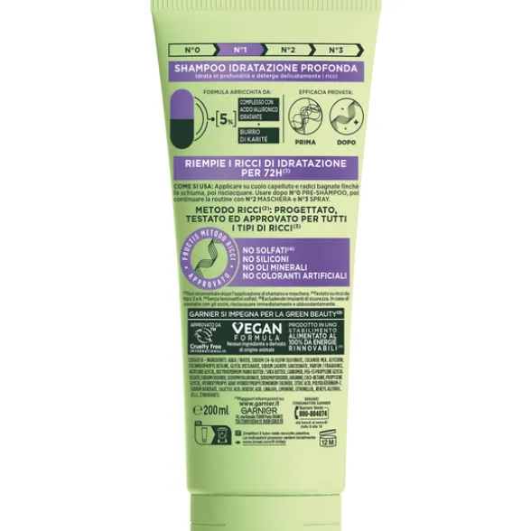 FRUCTIS SHAMPOO N°1 METODO RICCI TUBO 200 ML
