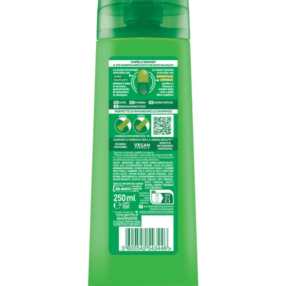 FRUCTIS SHAMPOO PURIFICANTE CUCUMBER FRESH CAPELLI GRASSI 250 ML.
