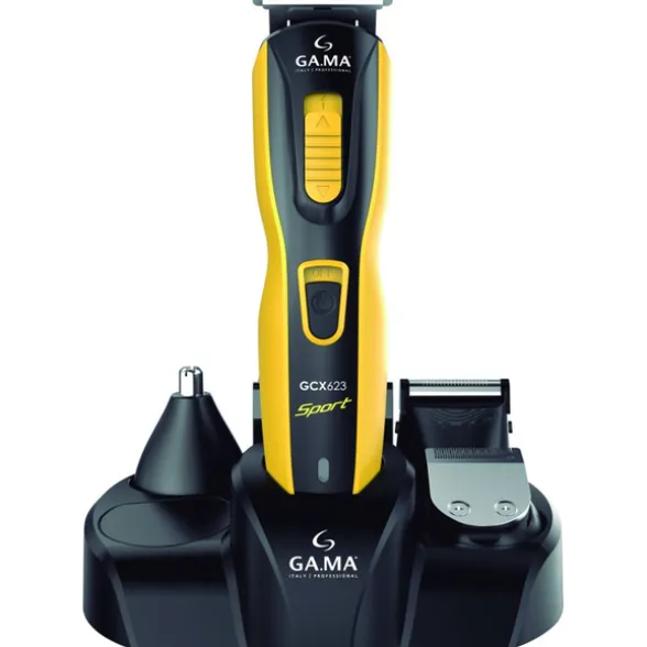 GAMA RASOIO MULTIFUNZIONE GCX623 SPORT CON 4 TESTINE INTERCAMBIABILI: TAGLIACAPELLI, REGOLABARBA, RASOIO E TRIMMER