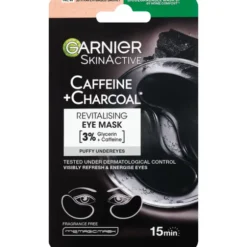 GARNIER SKIN ACTIVE CAFFEINE E CHARCOAL EYE MASK 15 MINUTI