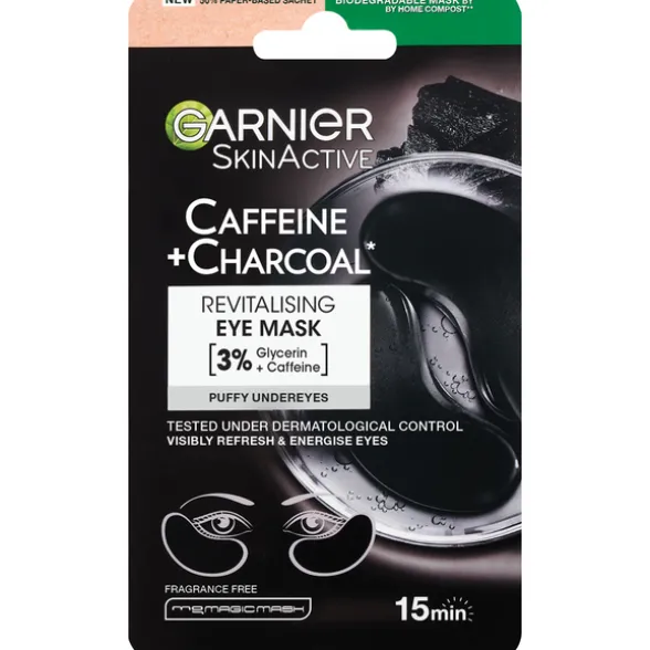 GARNIER SKIN ACTIVE CAFFEINE E CHARCOAL EYE MASK 15 MINUTI