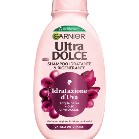 GARNIER ULTRA DOLCE IDRATAZIONE D'UVA SHAMPOO IDRATANTE E RIGENERANTE CAPELLI DISIDRATATI 250 ML