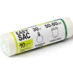 GEL SAC EASYSAC 10 SACCHI BIO DIFFERENZIATA UMIDO MANIGLIA A GIRO 50x60 CM 30 LT BIANCO