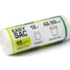 GEL SAC EASYSAC 15 SACCHI CON MANICI SHOPPER BIO COMPOSTABILI 42x55 CM 12 LITRI ROTOLO
