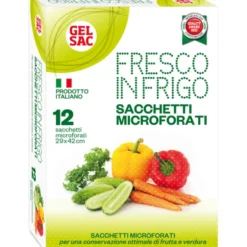 GEL SAC 12 SACCHETTI MICROFORATI FRESCO IN FRIGO 29x42 CM