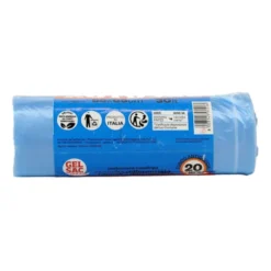 GEL SAC SACCHI PATTUMIERA HD 55x65 AZZURRO TRASPARENTI IN ROTOLO 20 PZ