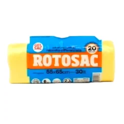 GEL SAC SACCHI PATTUMIERA HD 55x65 GIALLO TRASPARENTI IN ROTOLO 20 PZ