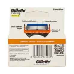 GILLETTE FUSION 5 POWER LAMETTE DI RICAMBIO PER RASOIO 4 PEZZI