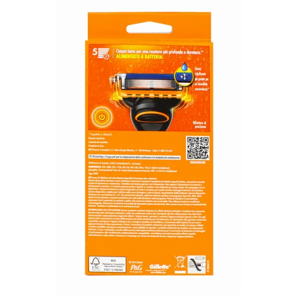 GILLETTE FUSION 5 POWER RASOIO CON 2 RICAMBI