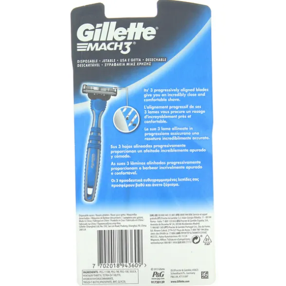 GILLETTE MACH3 RASOIO USA&GETTA 3 PZ.