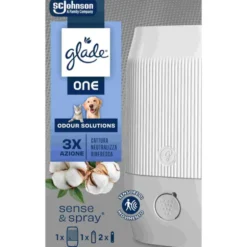 GLADE ONE SENSE&SPRAY BASE CON SENSORE DI MOVIMENTO + 1 RICARICA 10 ML PET ODOUR SOLUTIONS + PROMO DIFFUSORE GRATIS DAL 15/07/2026 AL 15/07/2027