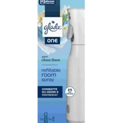 GLADE ONE SPRAY RICARICABILE + RICARICA 10 ML PURE CLEAN LINEN