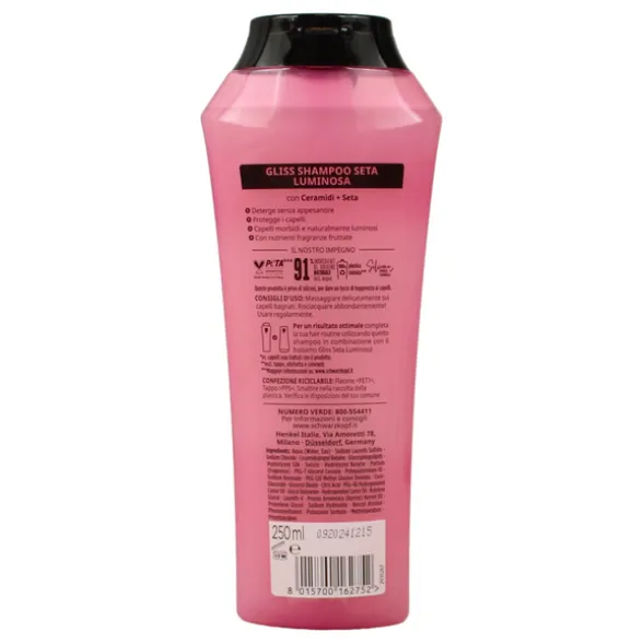 GLISS SHAMPOO SETA LUMINOSA ILLUMINANTE CAPELLI SPENTI 250 ML