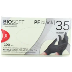 GLOVELY BIOSOFT BLACK 100 GUANTI MONOUSO IN NITRILE SENZA POLVERE COLORE NERO TAGLIA S 6-6,5