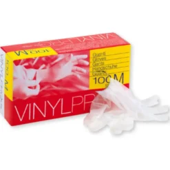 GLOVES VINYL PRO GUANTI MONOUSO CON POLVERE 100 PEZZI TAGLIA M
