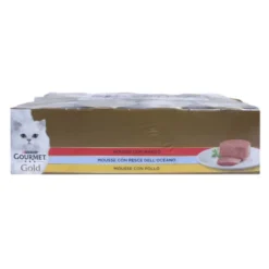 GOURMET GOLD MOUSSE 85 GR.x 24(8 pollo - 8 manzo - 8 pesce)