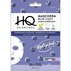 HQ MASCHERA VISO IN ESSUTO BLUE LIGHT RIGENERANTE e IDRATANTE AL MIRTILLO
