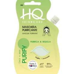HQ SKIN CARE PURIFY MASCHERA PURIFICANTE PURIFICA & REGOLA ARGILLA e AVOCADO 15 ML - VEGAN
