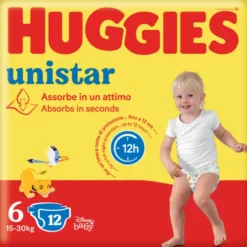 HUGGIES PANNOLINI BIMBO UNISTAR 6XL 15-30 KG.12 PZ.