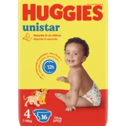 HUGGIES PANNOLINI BIMBO UNISTAR 4 MAXI 7-18 KG.16 PZ.