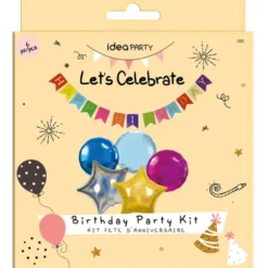 IDEA PARTY LETS CELEBRATE KIT 6 PZ HAPPY BIRTHDAY