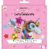 IDEA PARTY LETS CELEBRATE KIT 5 PZ BIRTHDAY UNICORNO