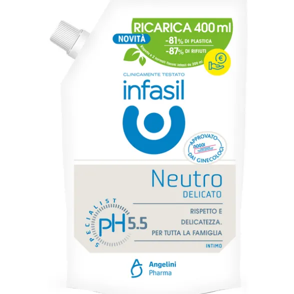 INFASIL INTIMO NEUTRO DELICATO pH 5.5 RICARICA BUSTA 400 ML