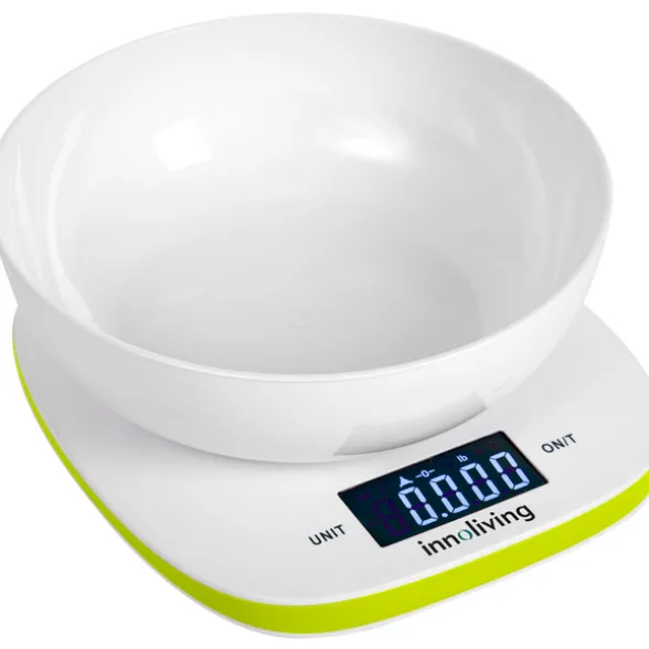 INNOLIVING BILANCIA DIGITALE CUCINA CON CIOTOLA INTARSO PIANO COLORE VERDE