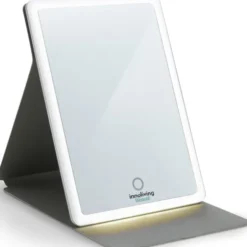 INNOLIVING SPECCHIO LUMINOSO RICARICABILE CON CUSTODIA A BATTERIA o CAVO USB
