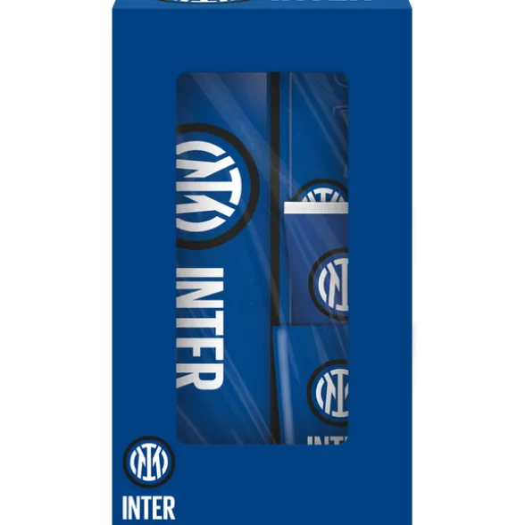 INTER COFANETTO; SPAZZOLINO + DENTIFRICIO MENTA 75 ML + BICCHIERE + ASTUCCIO