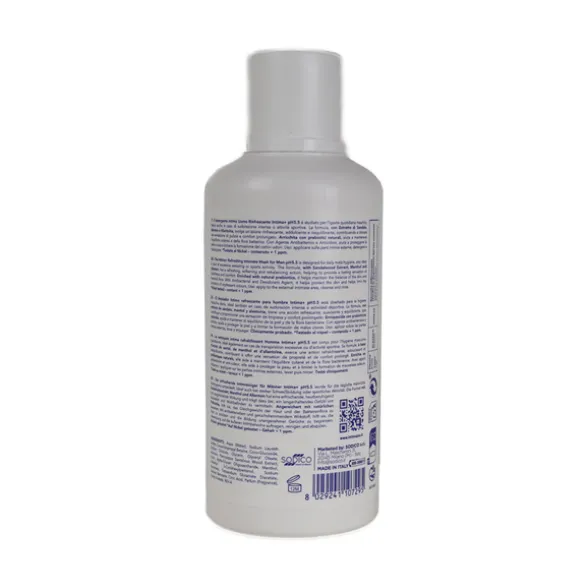 INTIMA+ DETERGENTE INTIMO UOMO RINFRESCANTE PH 5,5 ANTIBATTERICO AL MENTOLO E SANDALO 500 ML