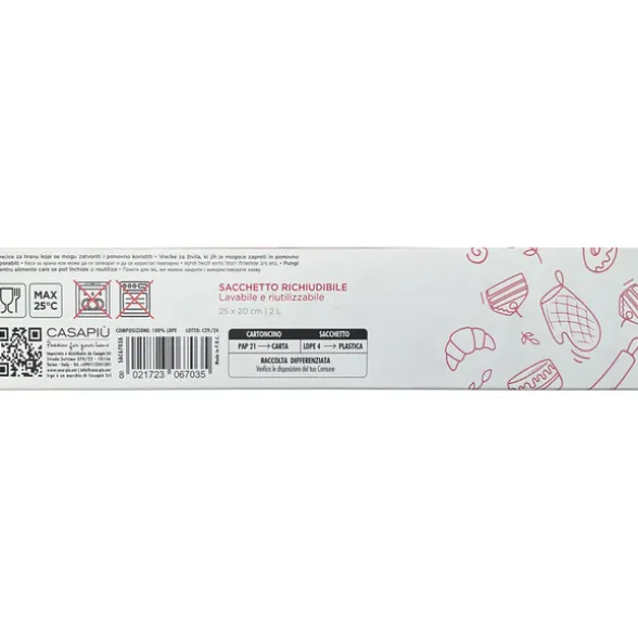 IRGE CASA BUSTA ALIMENTARE RICHIUDIBILE CON ZIP 15 PEZZI 25x20 2 LITRI