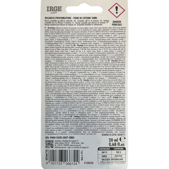 IRGE CASA DEO RICARICA FIORI DI COTONE 20 ML