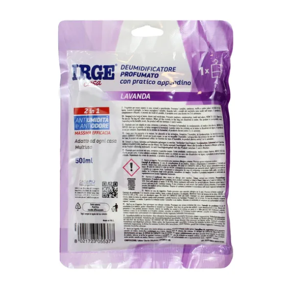 IRGE CASA DEUMIDIFICATORE IN BUSTA CON APPENDINO 500 ML LAVANDA