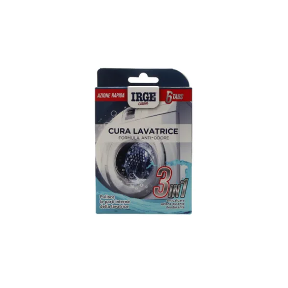 IRGE TABS CURA LAVATRICE 3in1 ANTICALCARE, AZIONE PULENTE, DEODORANTE, 6 PEZZI