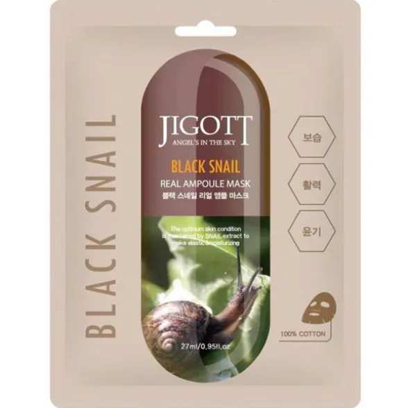 JIGOTT BLACK SNAILL MASCHERA VISO 100% COTONE