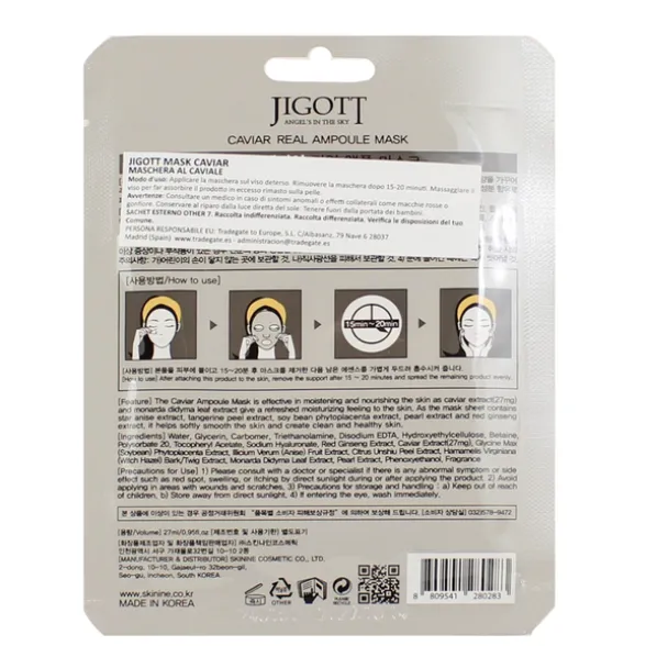 JIGOTT CAVIAR MASCHERA VISO 100% COTONE