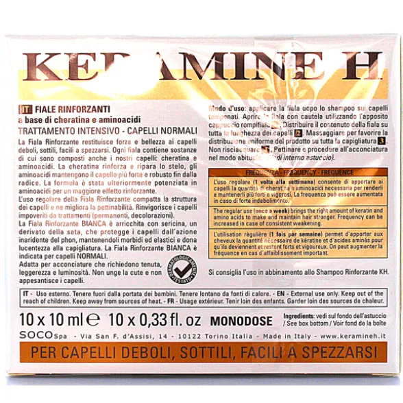 KERAMINE H TRATTAMENTO CAPELLI DEBOLI - TUTTI I TIPI DI CAPELLI 10 PZ