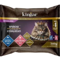 KINGAR CAT FILETTI STERILIZZATI PESCE 4 BUSTE DA 85 GRAMMI