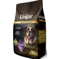 KINGAR DOG CANI ADULTI TAGLIA MEDIO/GRANDE BUSTA CIBO SECCO MANZO MAIALE 3 KG.