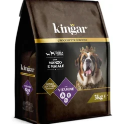 KINGAR DOG CANI ADULTI TAGLIA MEDIO/GRANDE BUSTA CIBO SECCO MANZO MAIALE 3 KG.