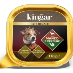 KINGAR DOG PATE' MANZO VERDURE VASCHETTA 150 GRAMMI