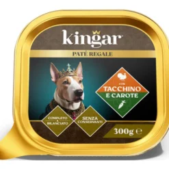 KINGAR DOG PATE' TACCHINO CAROTE VASCHETTA 300 GRAMMI
