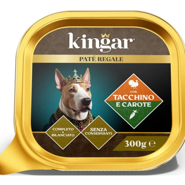 KINGAR DOG PATE' TACCHINO CAROTE VASCHETTA 300 GRAMMI