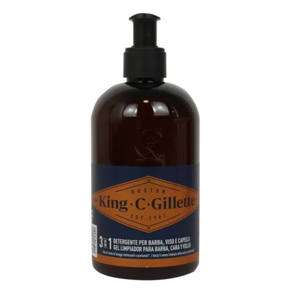 KING C GILLETTE DETERGENTE BARBA e VISO 350 ML